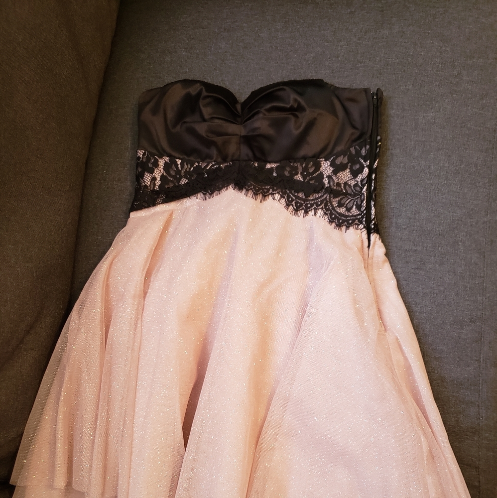 Pink and black dress